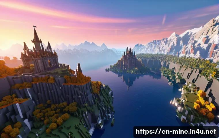 마인크래프트 리믹스 콘텐츠 제작 - **Prompt 1: The Architect's Vision: Grand Custom World** "A breathtaking panoramic shot of a met...