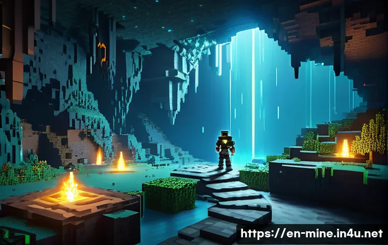 마인크래프트 명령어 활용법 - A highly detailed Minecraft scene showing a player using the /tp command to teleport precisely withi...