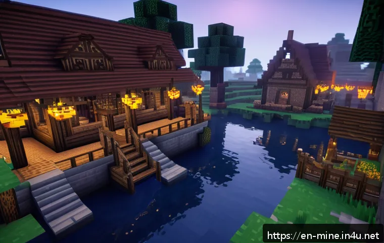마인크래프트 서버 추천 - A vibrant Minecraft roleplay realm scene featuring custom NPCs with detailed medieval armor and expr...
